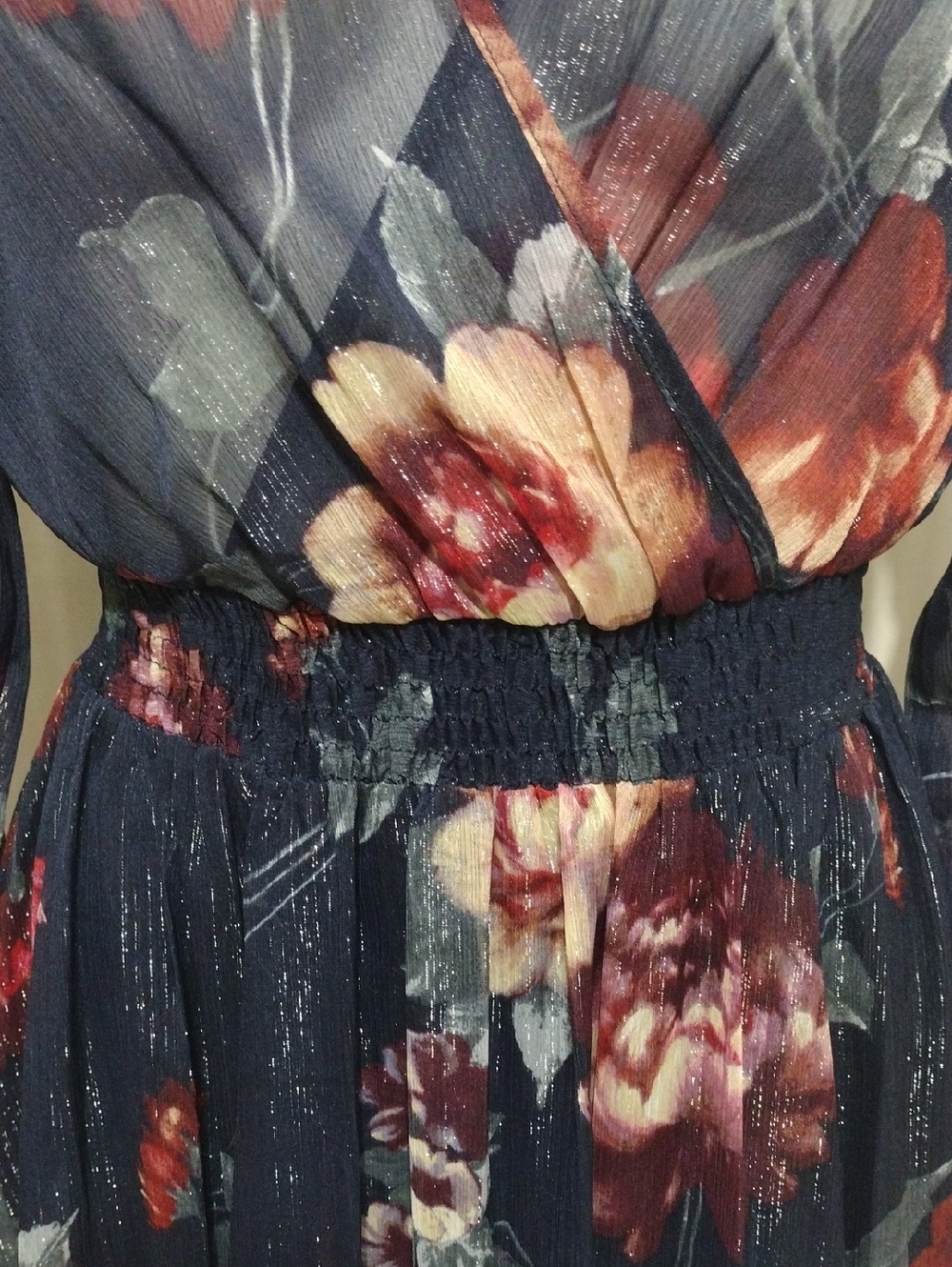 NWT Kate & Lily Navy Floral Maxi Dress Size 6 Romantic Cottagecore Wedding Guest - Picture 4 of 14